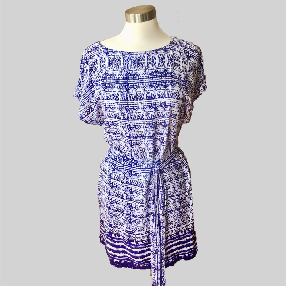 BLL Ikat Purple and White Dress M